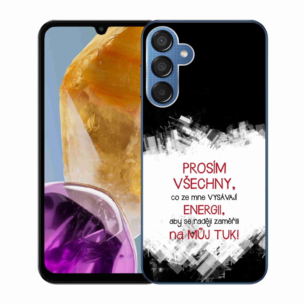 Gelový kryt mmCase na Samsung Galaxy M15 5G - vtipný text 1 červený