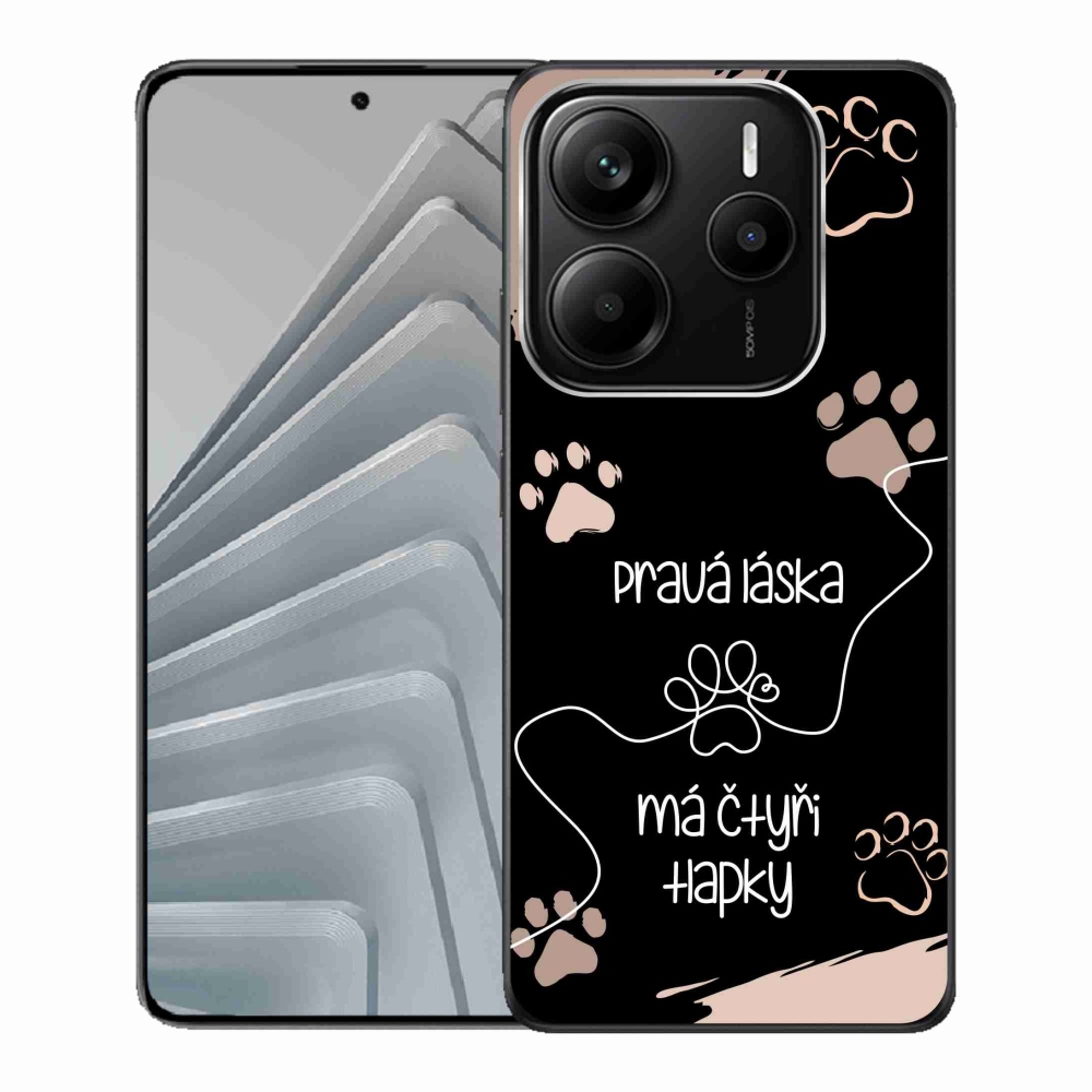 Gelový kryt mmCase na Xiaomi Redmi Note 14 5G - psí motiv 1 černé pozadí