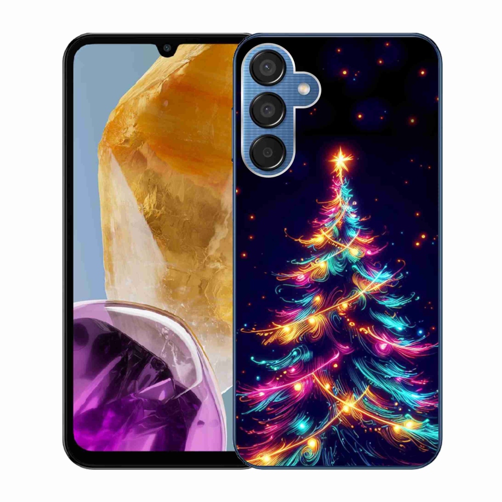 Gelový kryt mmCase na Samsung Galaxy M15 5G - neonový vánoční stromek