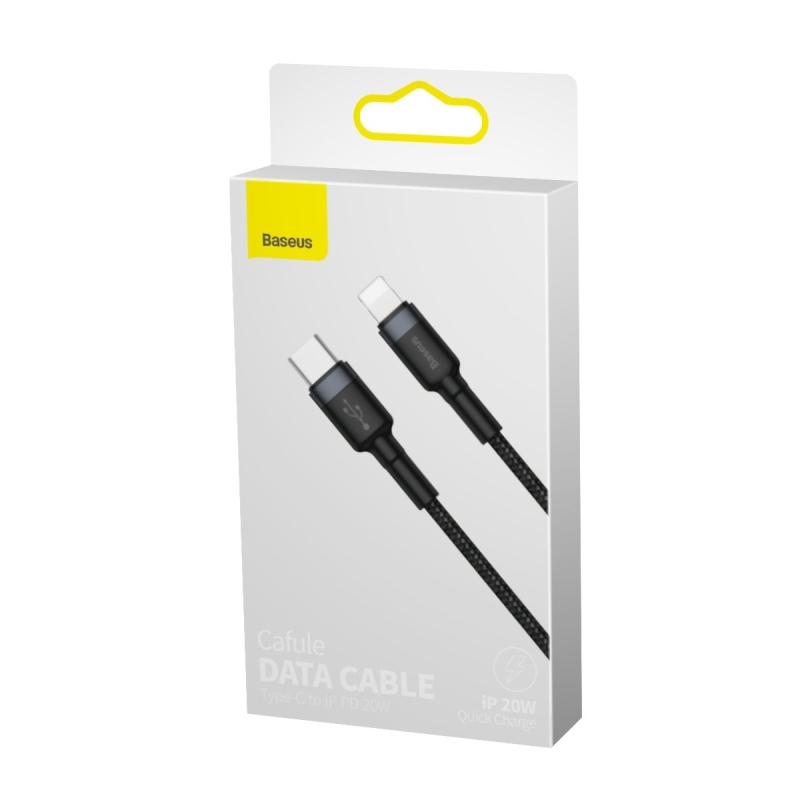 Baseus Cafule Datový Kabel USB-C - Lighting 20W 1m Gray/Black