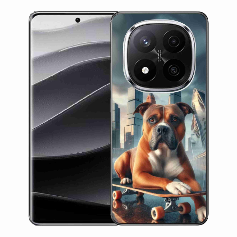 Gelový kryt mmCase na Xiaomi Redmi Note 14 Pro+ 5G - pes na skateboardu