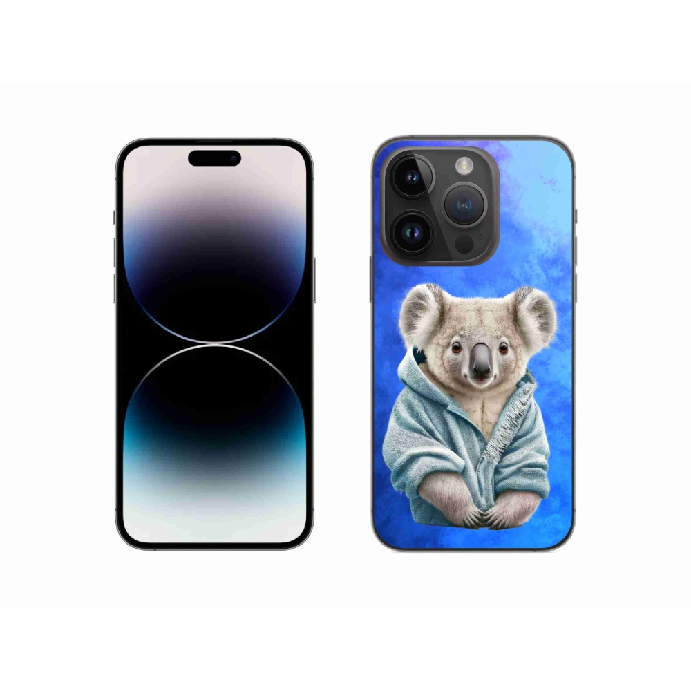 Gelový kryt mmCase na iPhone 14 Pro - koala ve svetru