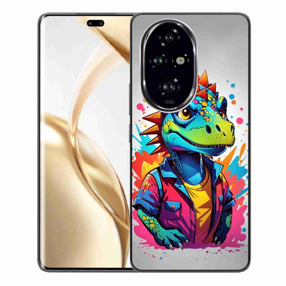 Gelový kryt mmCase na Honor 200 Pro 5G - barevný dinosaurus