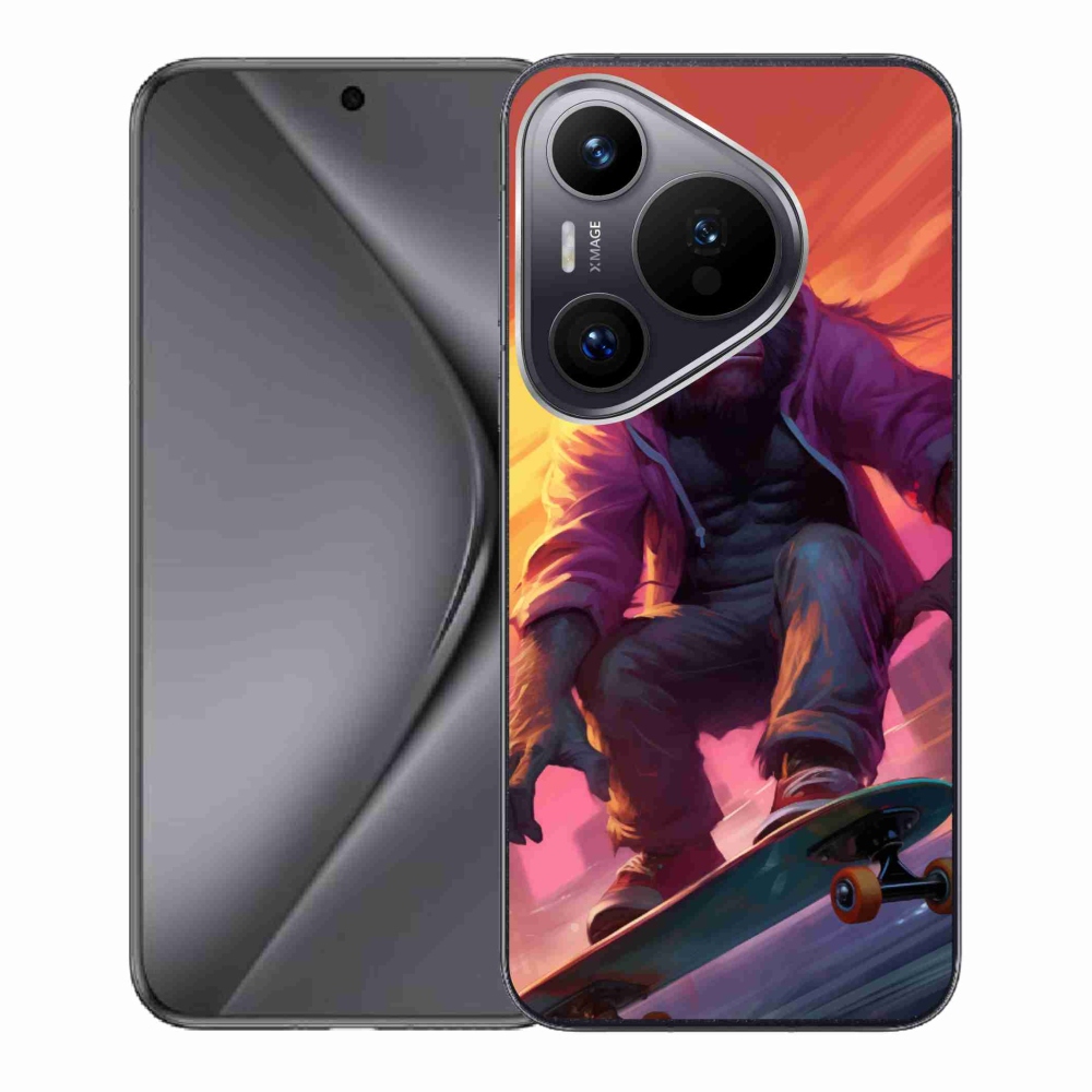 Gelový kryt mmCase na Huawei Pura 70 - gorila na skateboardu
