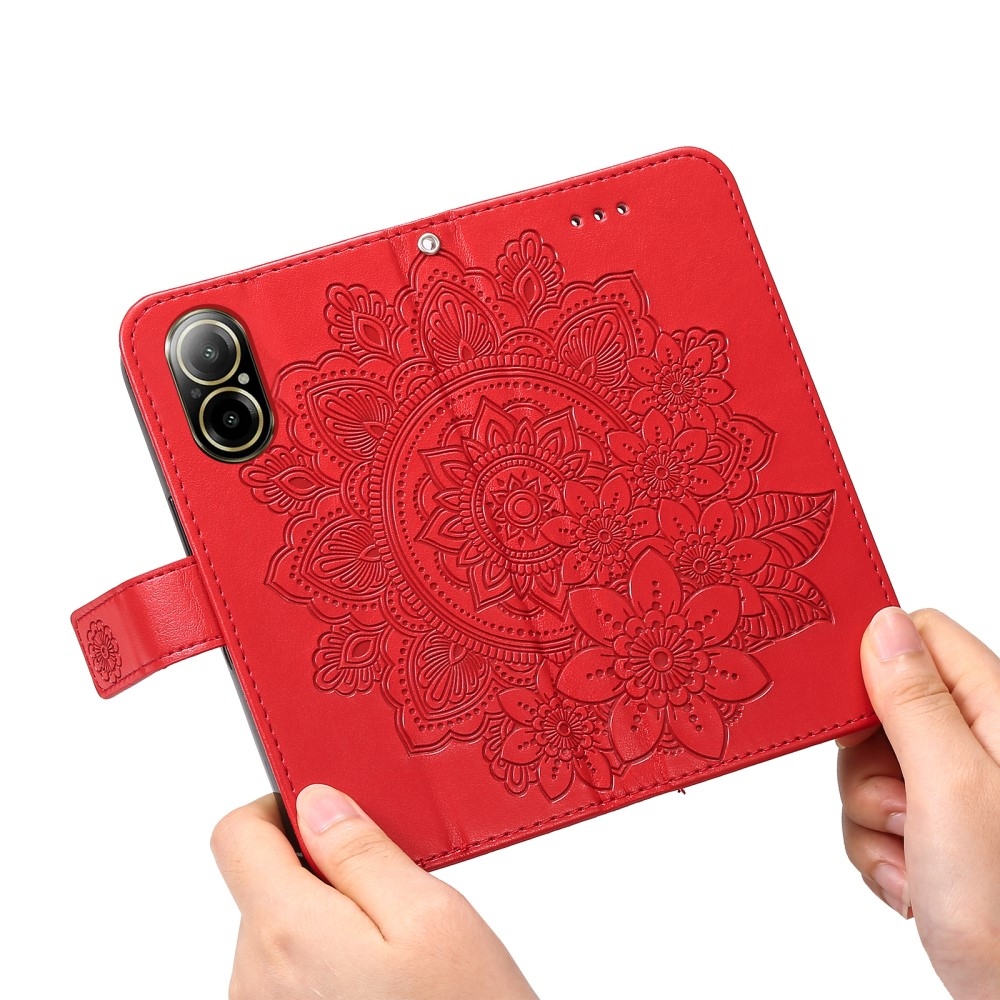 Mandala knížkové pouzdro na Realme C67 - červené