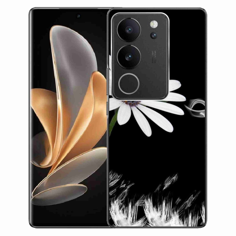 Gelový kryt mmCase na Vivo V29 5G - bílá květina