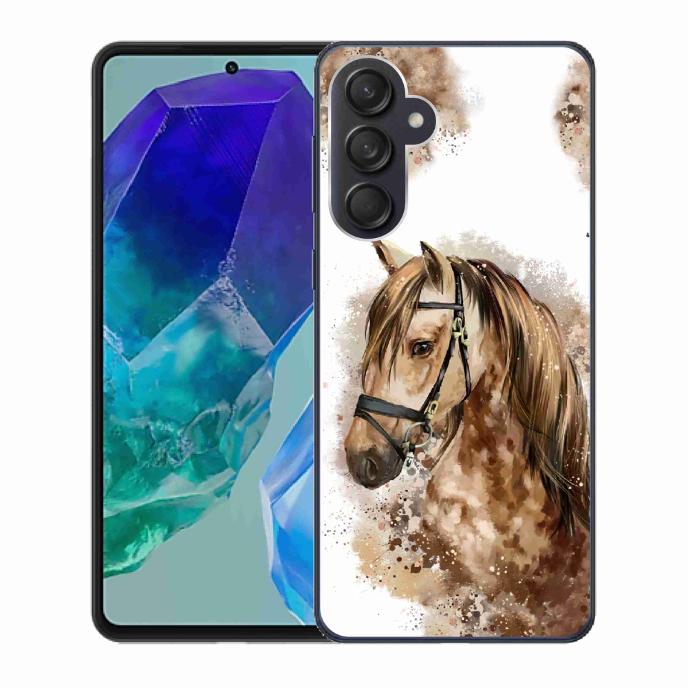 Gelový kryt mmCase na Samsung Galaxy M55 5G - hnědý kreslený kůň