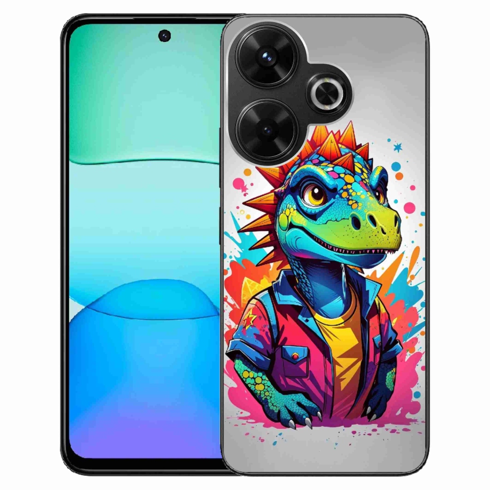 Gelový kryt mmCase na Xiaomi Redmi 13 4G/Poco M6 4G - barevný dinosaurus