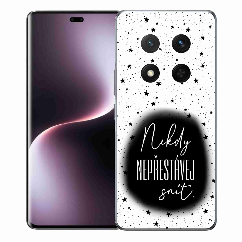 Gelový kryt mmCase na Honor Magic 7 Lite 5G - citát 1 černobílé pozadí