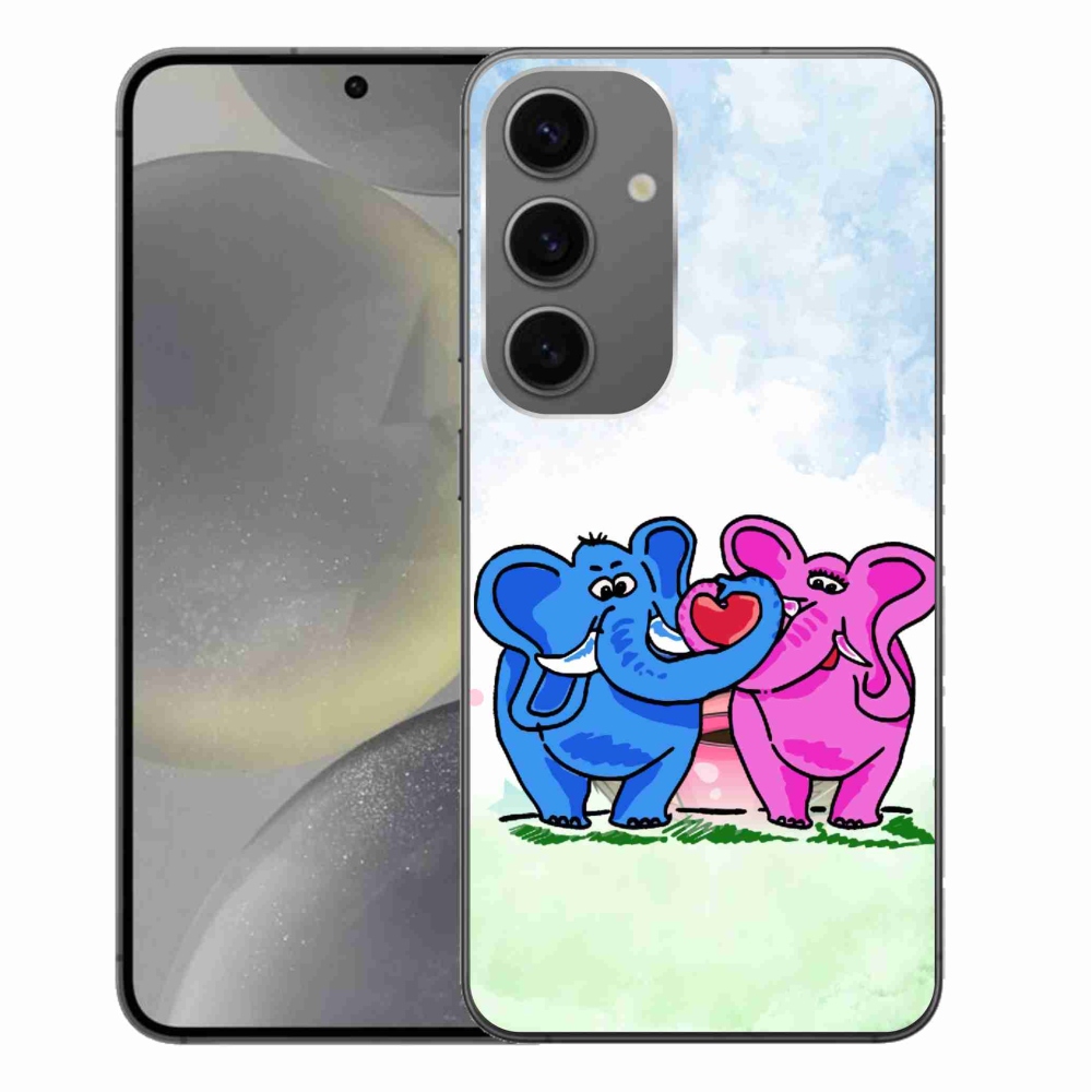 Gelový kryt mmCase na Samsung Galaxy S24+ - zamilovaní sloni