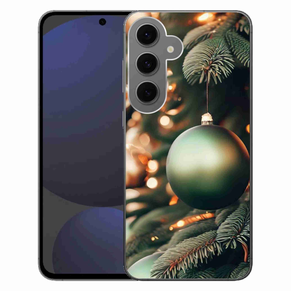 Gelový kryt mmCase na Samsung Galaxy S24 FE - vánoční ozdoby 1