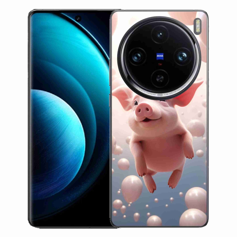 Gelový kryt mmCase na Vivo X100 Pro 5G - prasátko s balónky