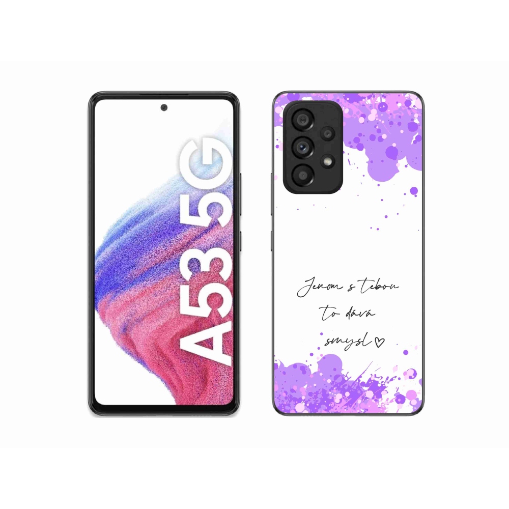 Gelový kryt mmCase na Samsung Galaxy A53 5G - zamilovaný text bílé pozadí
