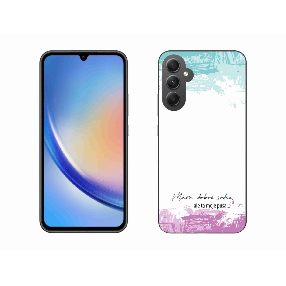 Gelový kryt mmCase na Samsung Galaxy A34 5G - vtipný text 3 bílé pozadí