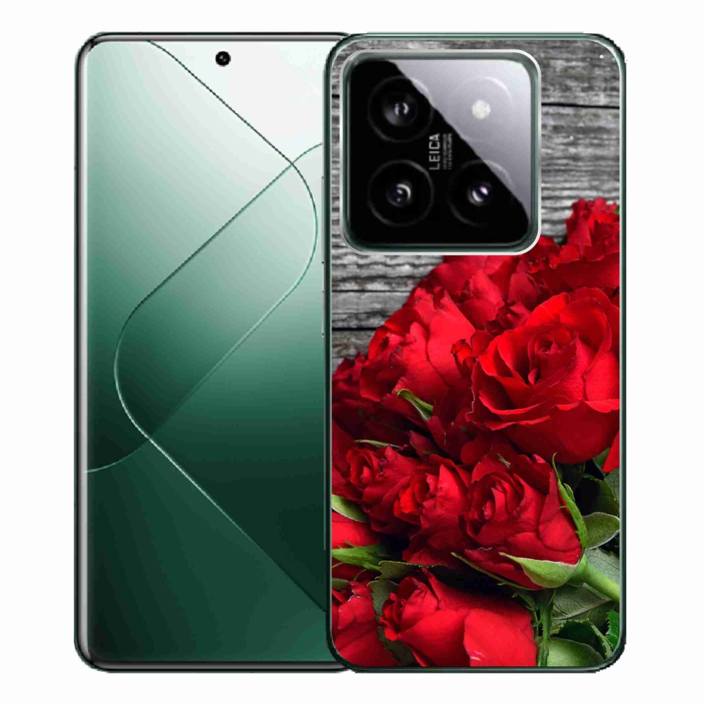 Gelový kryt mmCase na Xiaomi 14 Pro - červené růže