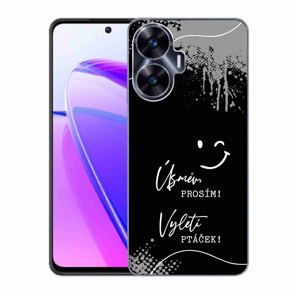 Gelový kryt mmCase na Realme C55 - vtipný text 4 černé pozadí