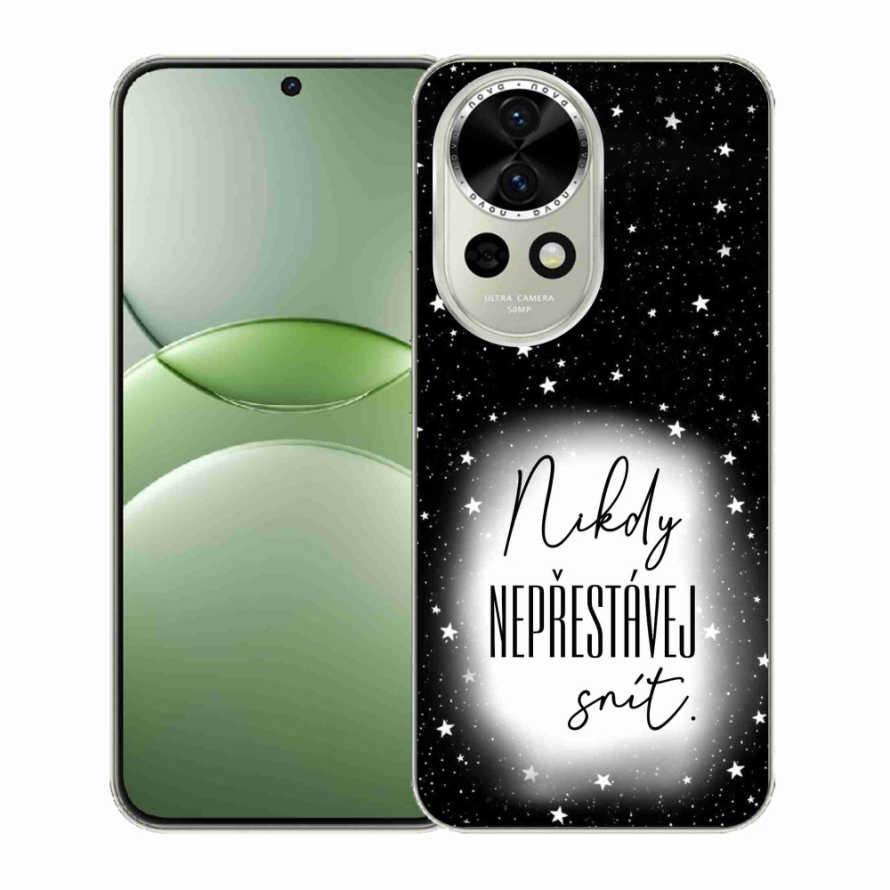 Gelový kryt mmCase na Huawei Nova 13 5G - citát 1 bíločerné pozadí
