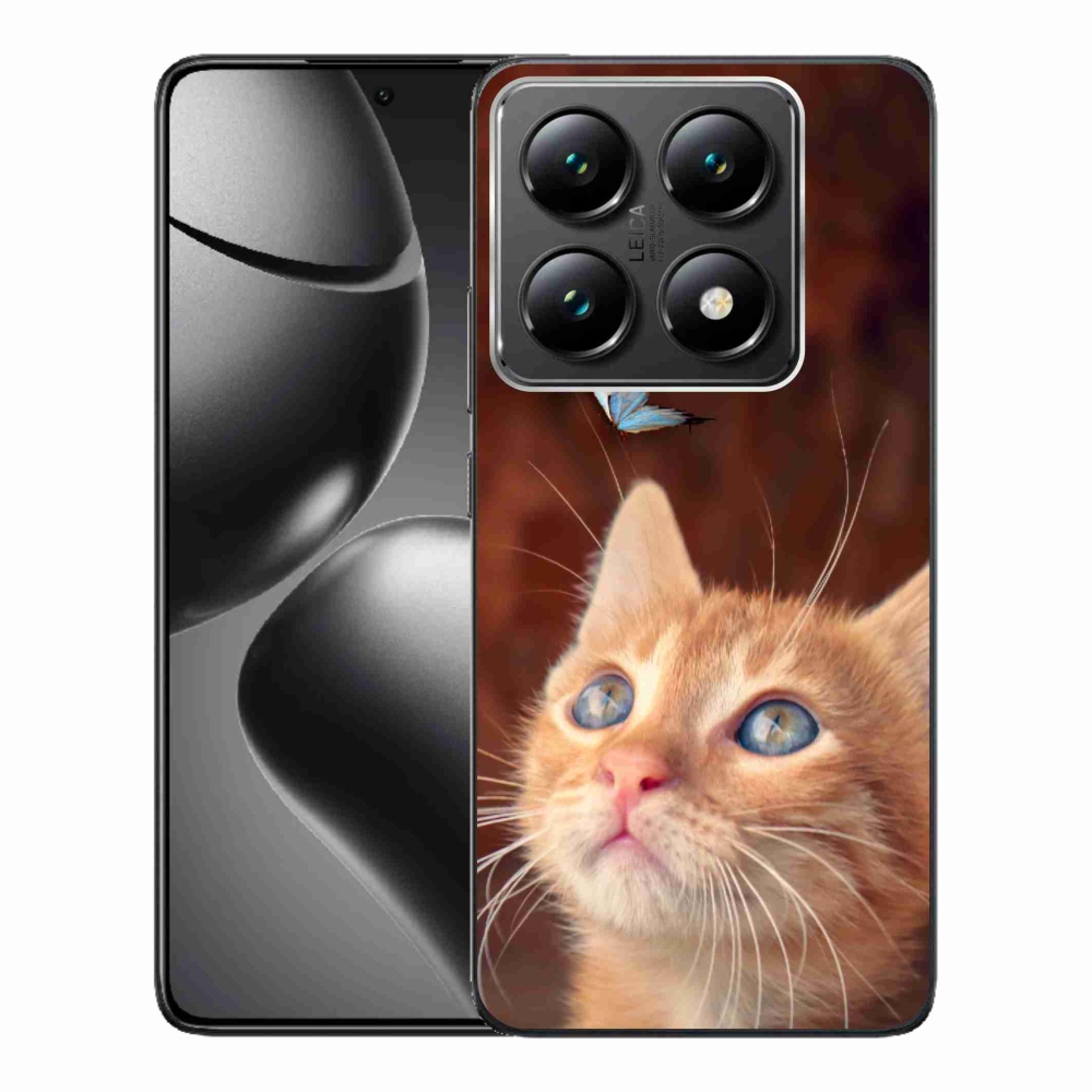 Gelový kryt mmCase na Xiaomi 14T Pro - motýl a kotě