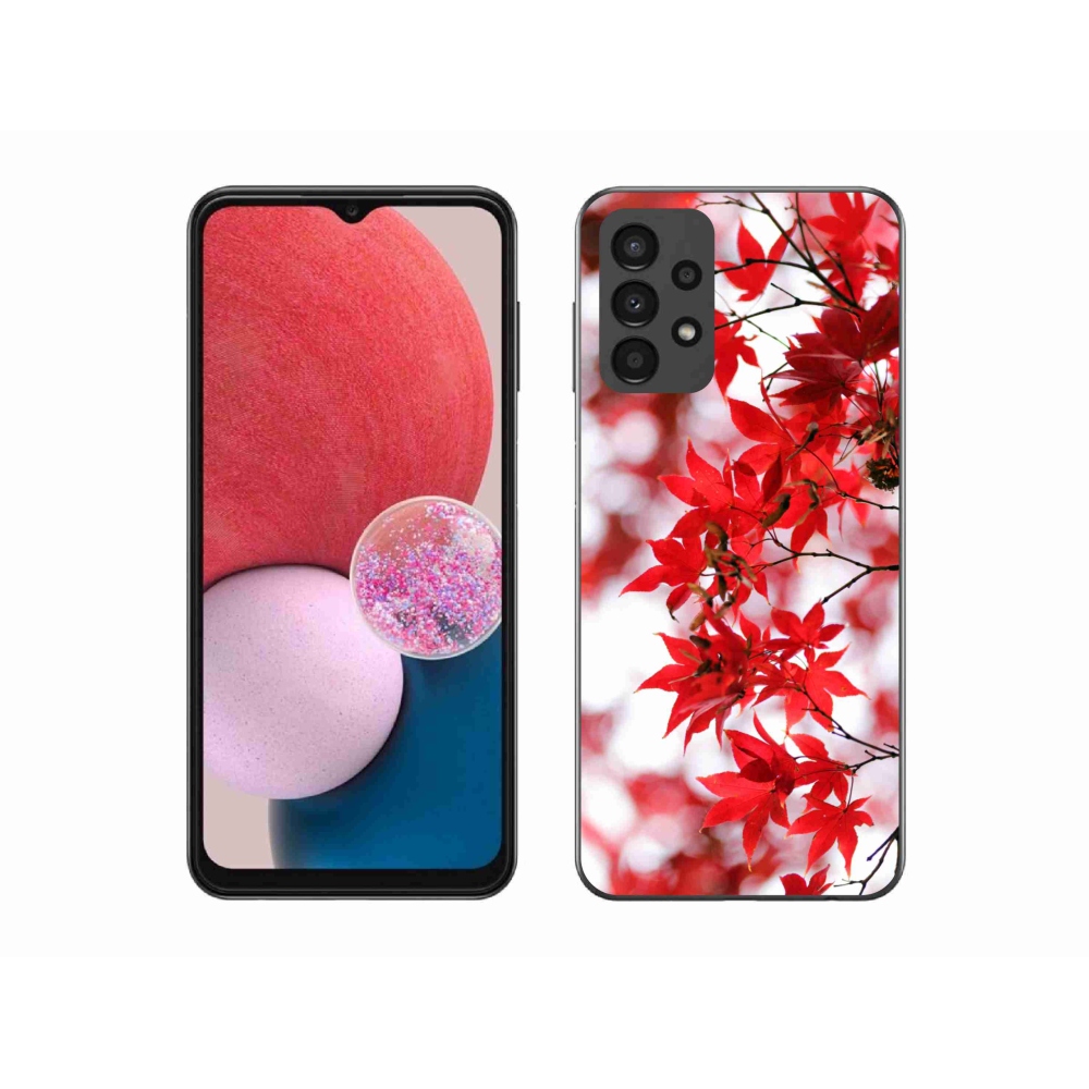 Gelový kryt mmCase na Samsung Galaxy A13 4G - červené listy