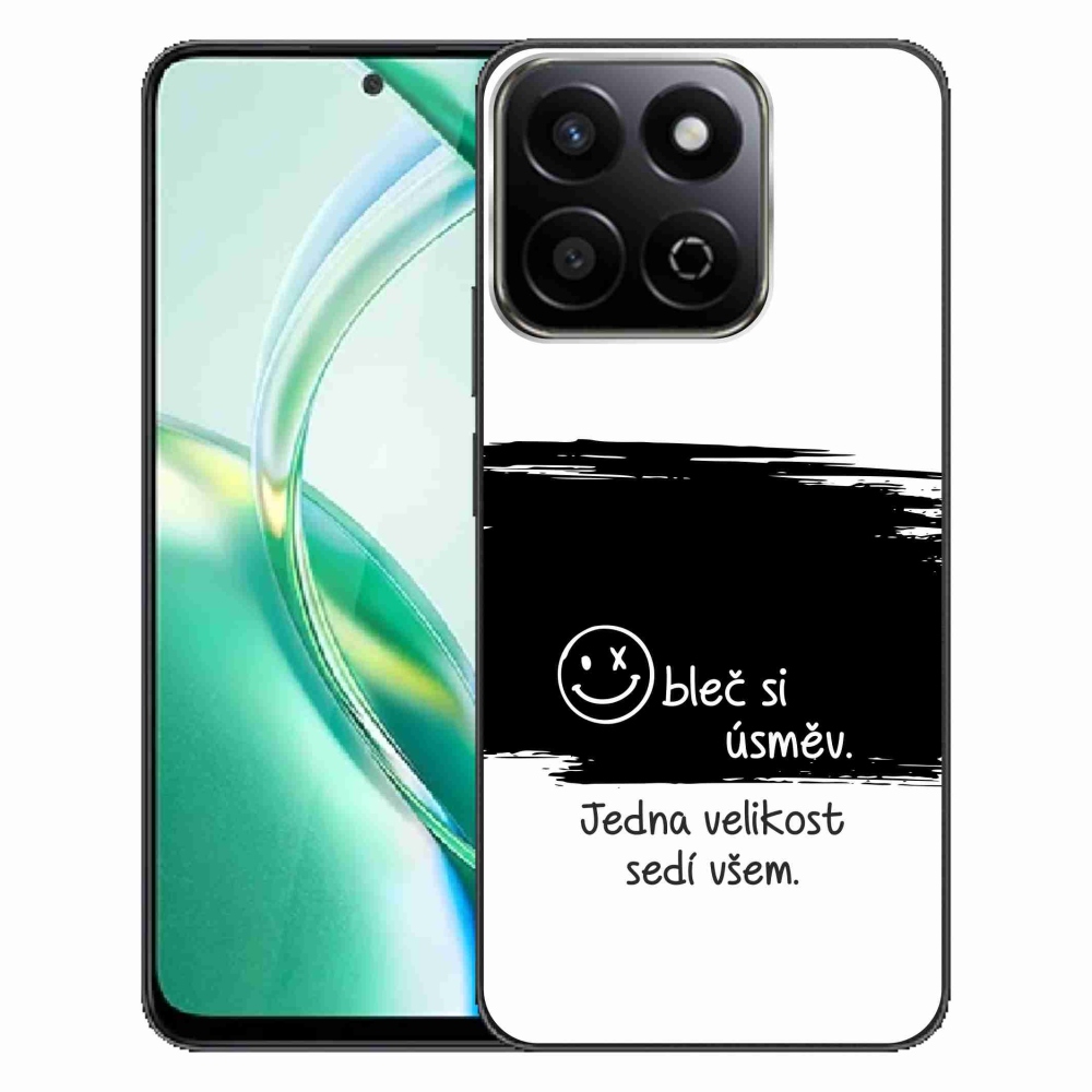 Gelový kryt mmCase na Honor 200 Smart 5G - vtipný text 8 černobílé pozadí