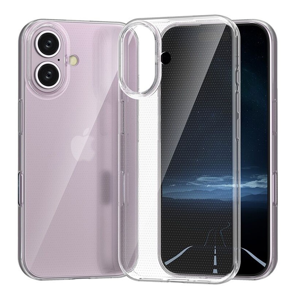 Průhledný gelový obal na iPhone 16 - průhledný