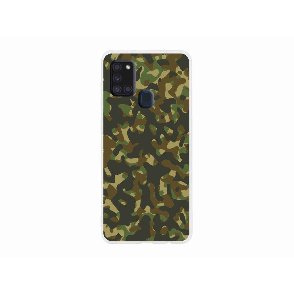 Gelový kryt mmCase na Samsung Galaxy A21s - maskáčový vzor 1