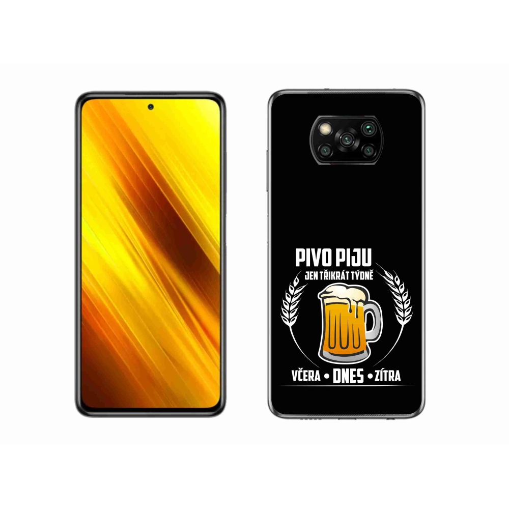 Gelový kryt mmCase na Xiaomi Poco X3 Pro - pivní motiv černé pozadí