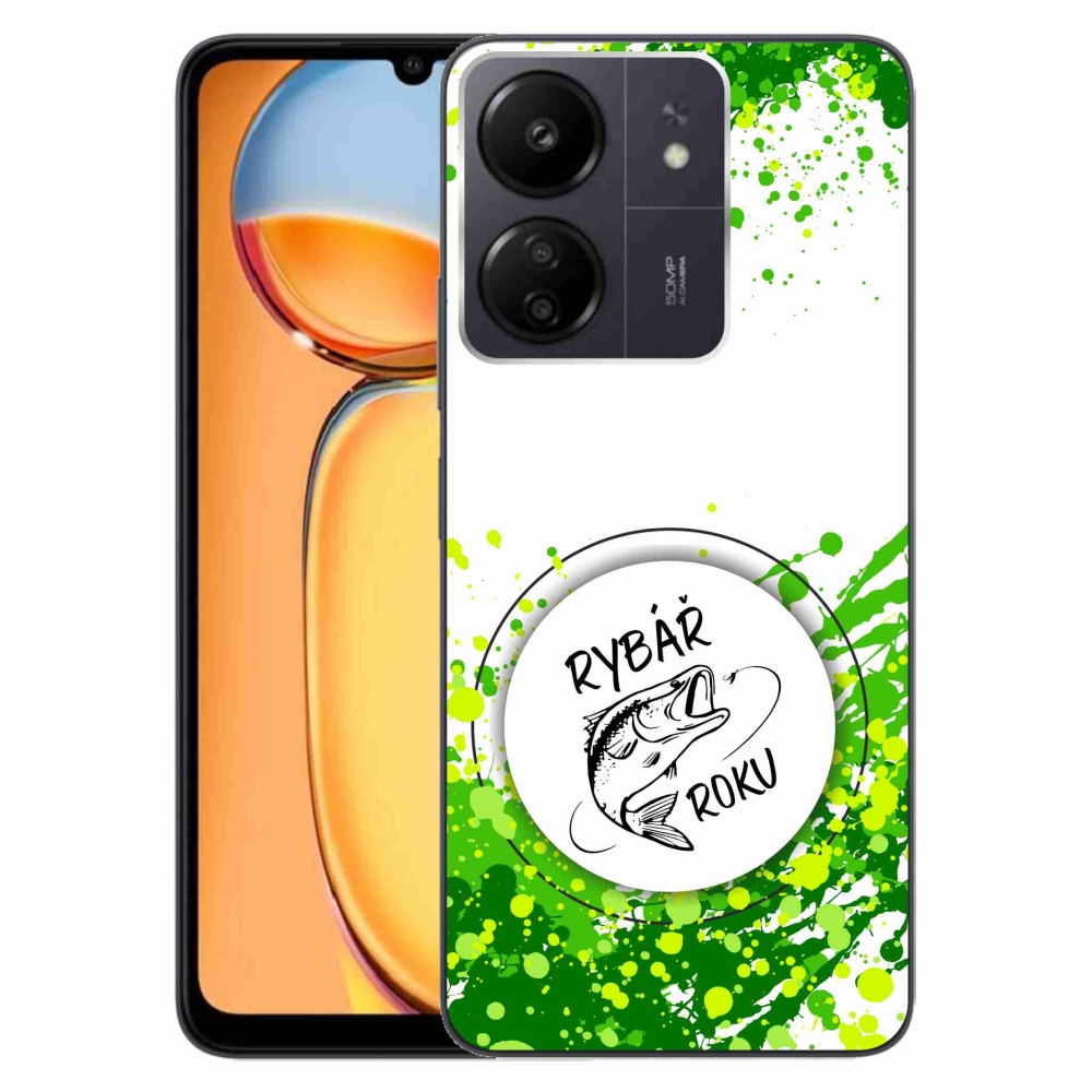 Gelový kryt mmCase na Xiaomi Poco C65/Redmi 13C - rybář roku bílé pozadí