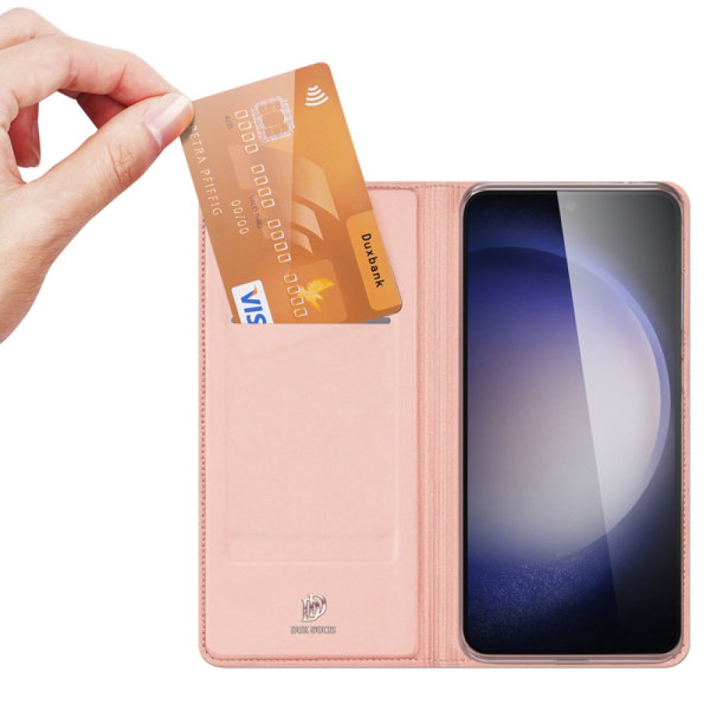 DUX knížkové pouzdro na Samsung Galaxy S23 FE - růžovozlaté