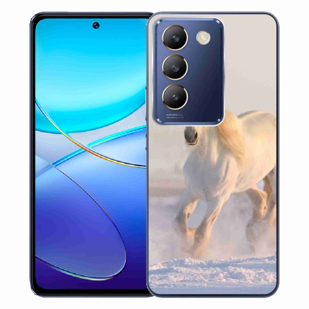 Gelový obal mmCase na Vivo V40 SE 4G/5G - kůň ve sněhu