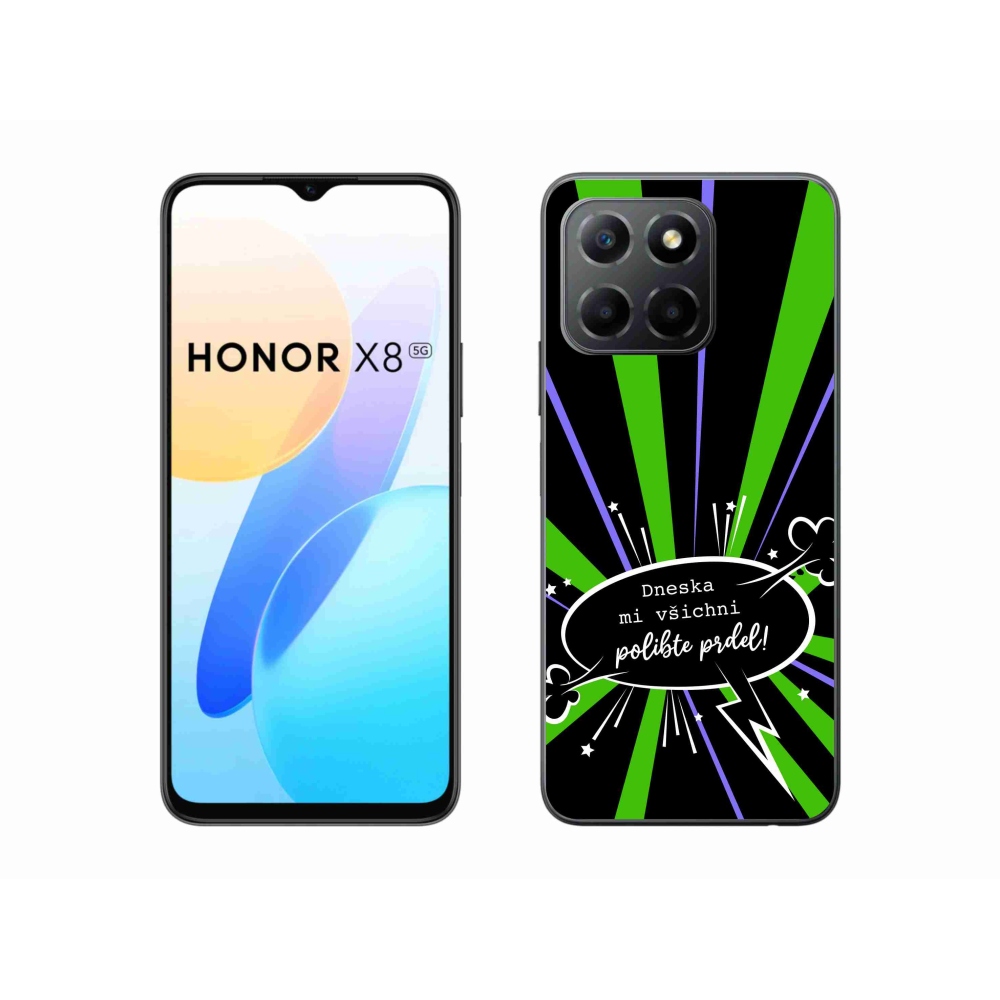 Gelový kryt mmCase na Honor X8 5G/Honor 70 Lite 5G - vtipný text 15 černé pozadí