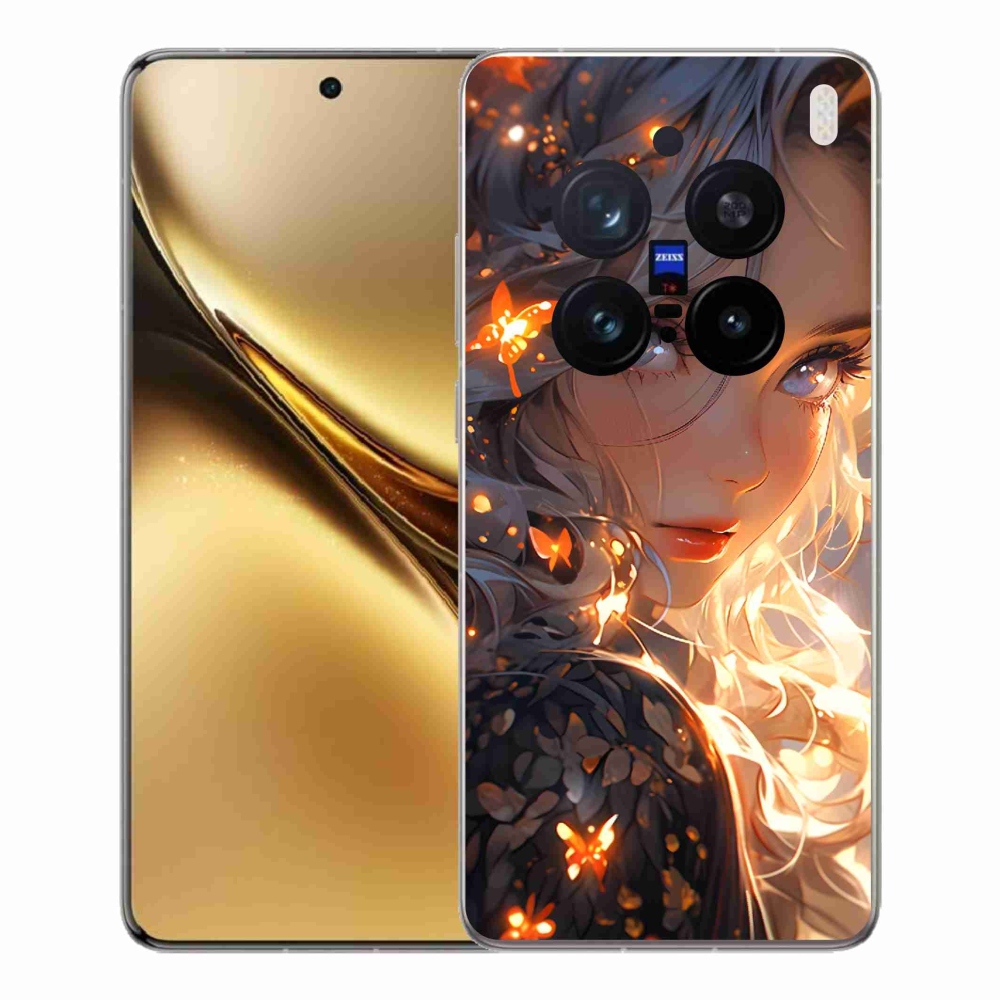 Gelový kryt mmCase na Vivo X200 Pro 5G - dívka a motýli