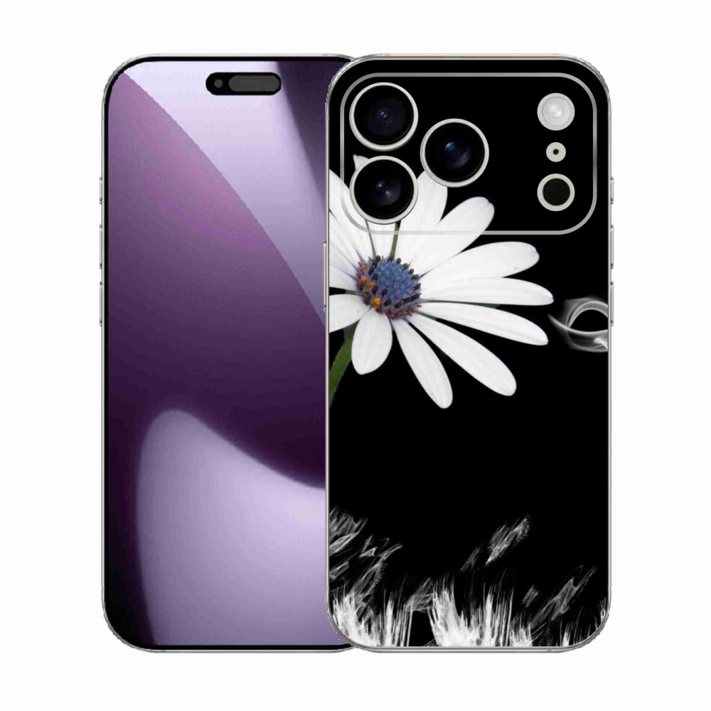 Gelový kryt mmCase na iPhone 17 Pro - bílá květina