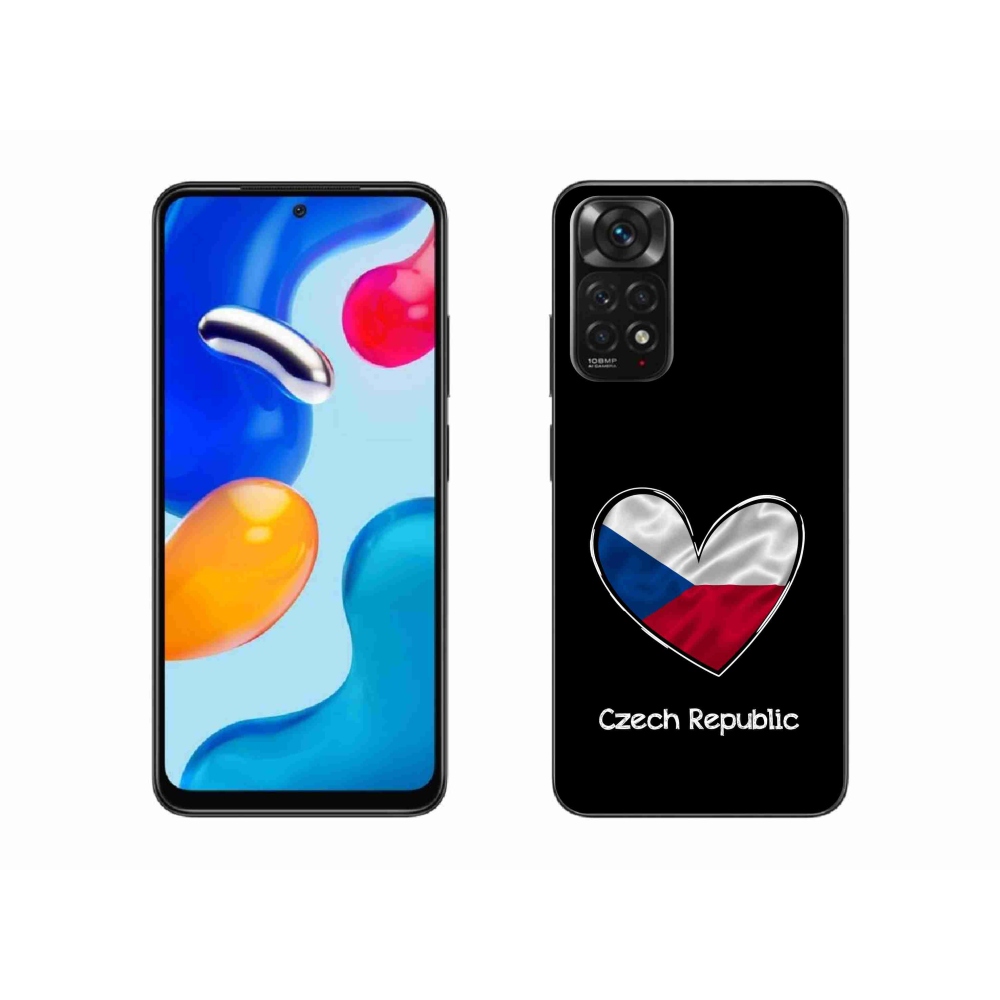 Gelový kryt mmCase na Xiaomi Redmi Note 11S 4G - vlajka srdce černé pozadí