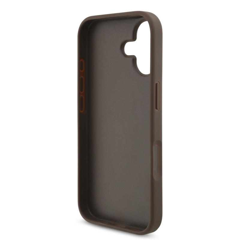 Guess PU 4G Metal Logo Zadní Kryt pro iPhone 17 Brown