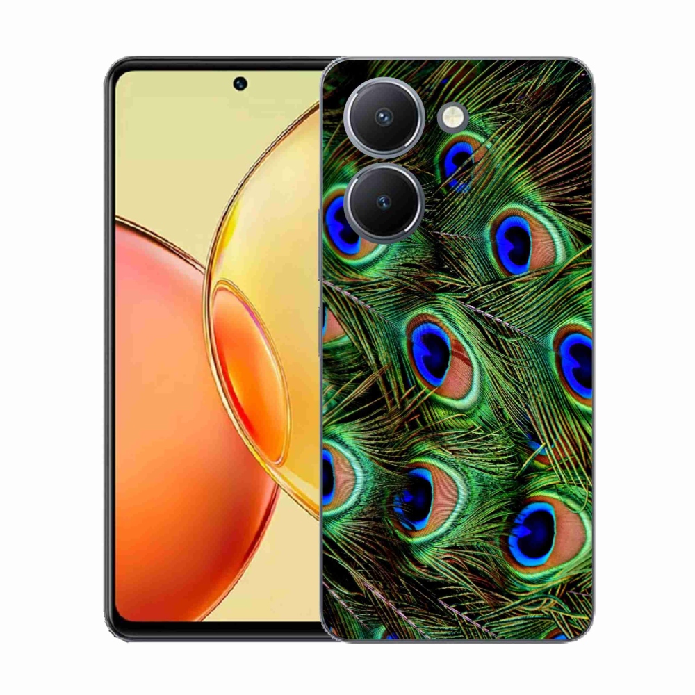 Gelový kryt mmCase na Vivo Y36 - paví peří