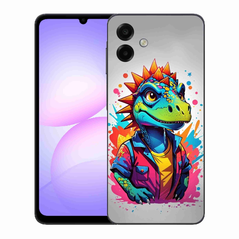 Gelový kryt mmCase na Samsung Galaxy A07 4G - barevný dinosaurus