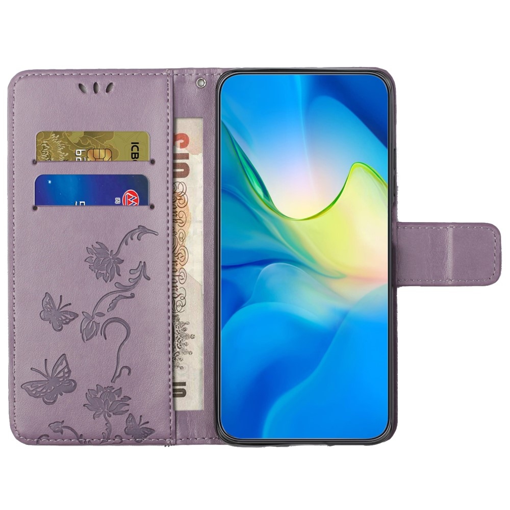 Flower knížkové pouzdro na Xiaomi Redmi 12 4G/5G - světlefialové