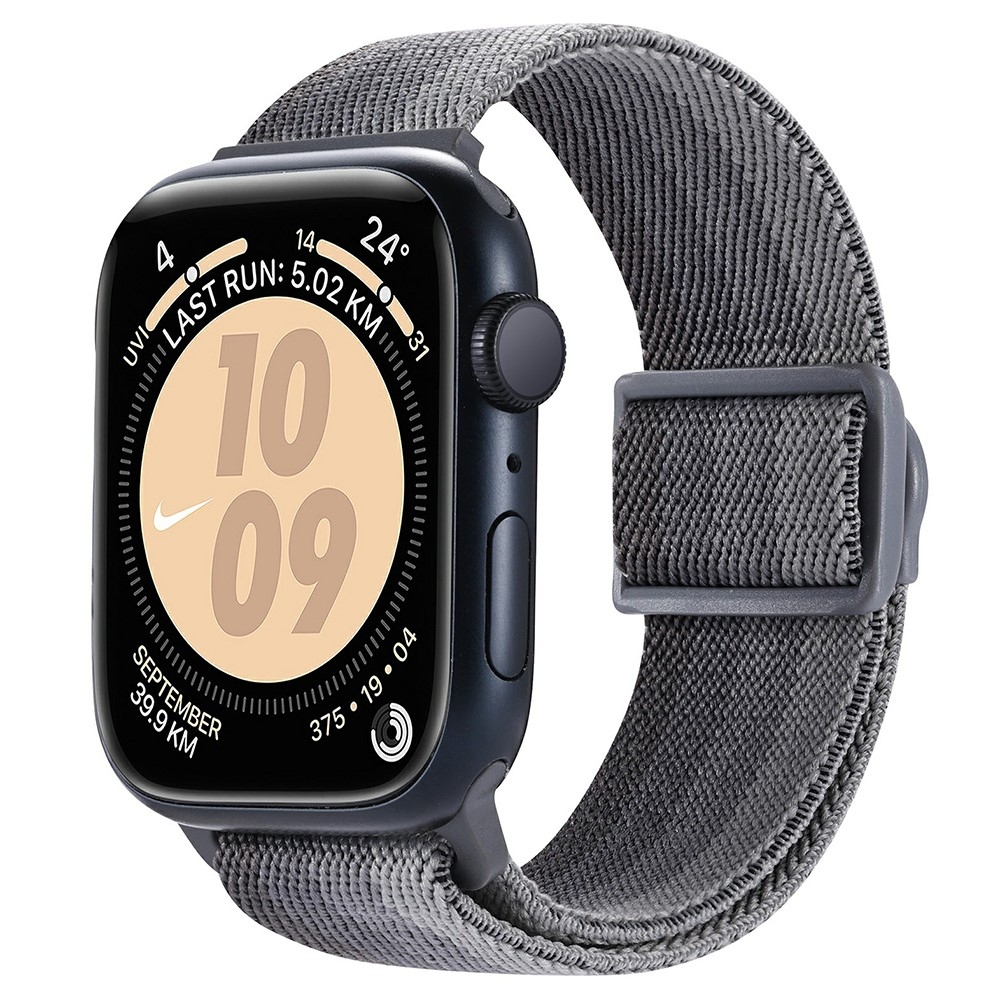 Gradient nylonový řemínek na Apple Watch Ultra/Ultra 2 49mm/SE/SE 2022/2023 44mm/9/8/7 45mm/6/5/4 44mm/3/2/1 42 mm - šedé pruhy