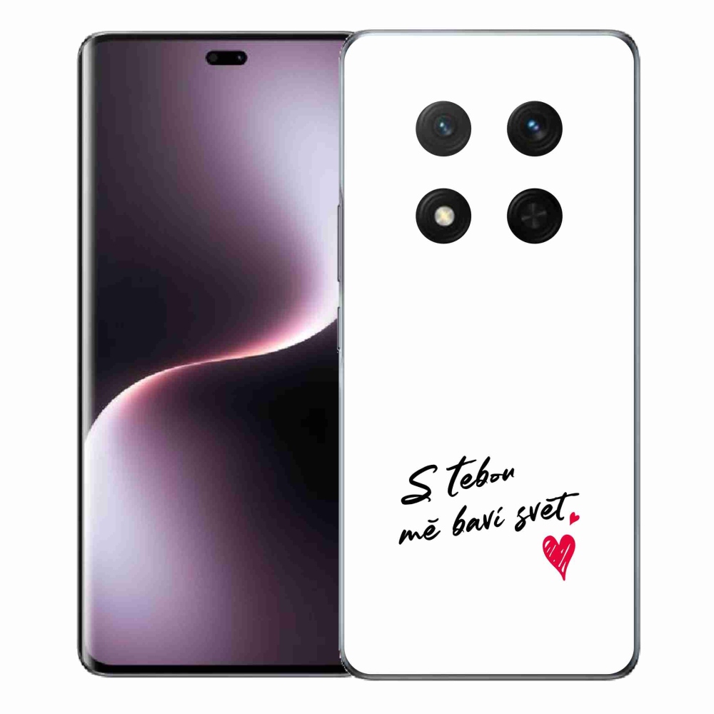 Gelový kryt mmCase na Honor Magic 7 Lite 5G - zamilovaný text 1 bílé pozadí