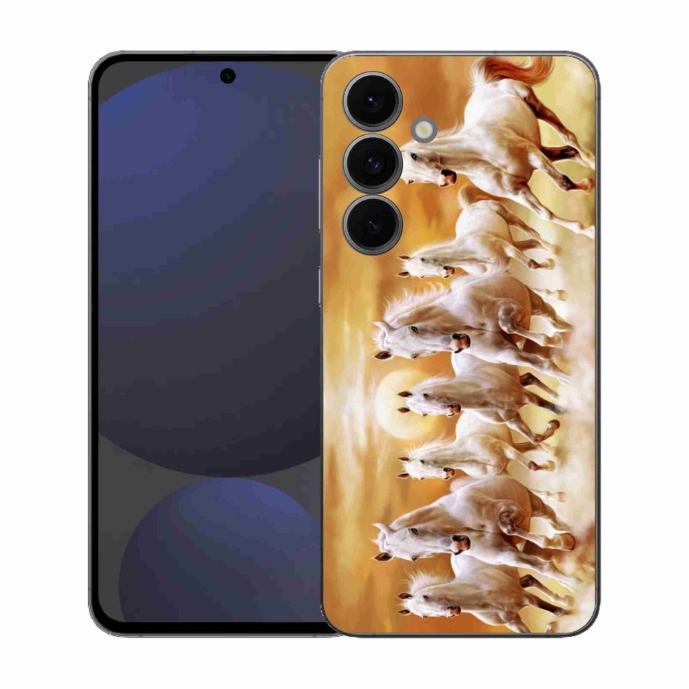 Gelový kryt mmCase na Samsung Galaxy S25 FE - koně 2