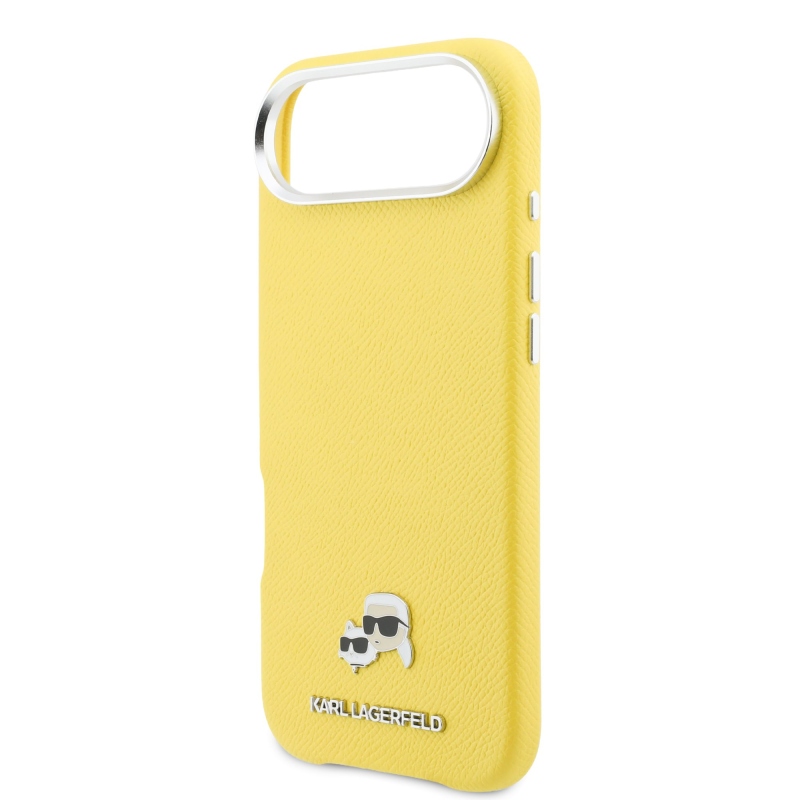 Karl Lagerfeld PU Karl and Choupette Heads Pins MagSafe Zadní Kryt pro iPhone Air Yellow