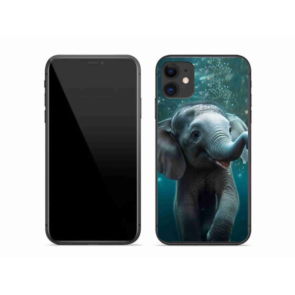 Gelový kryt mmCase na iPhone 11 - slůně pod vodou