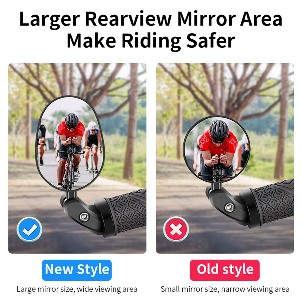 Nastavitelné zpětné zrcátko na kolo s širokoúhlým záběrem – černé