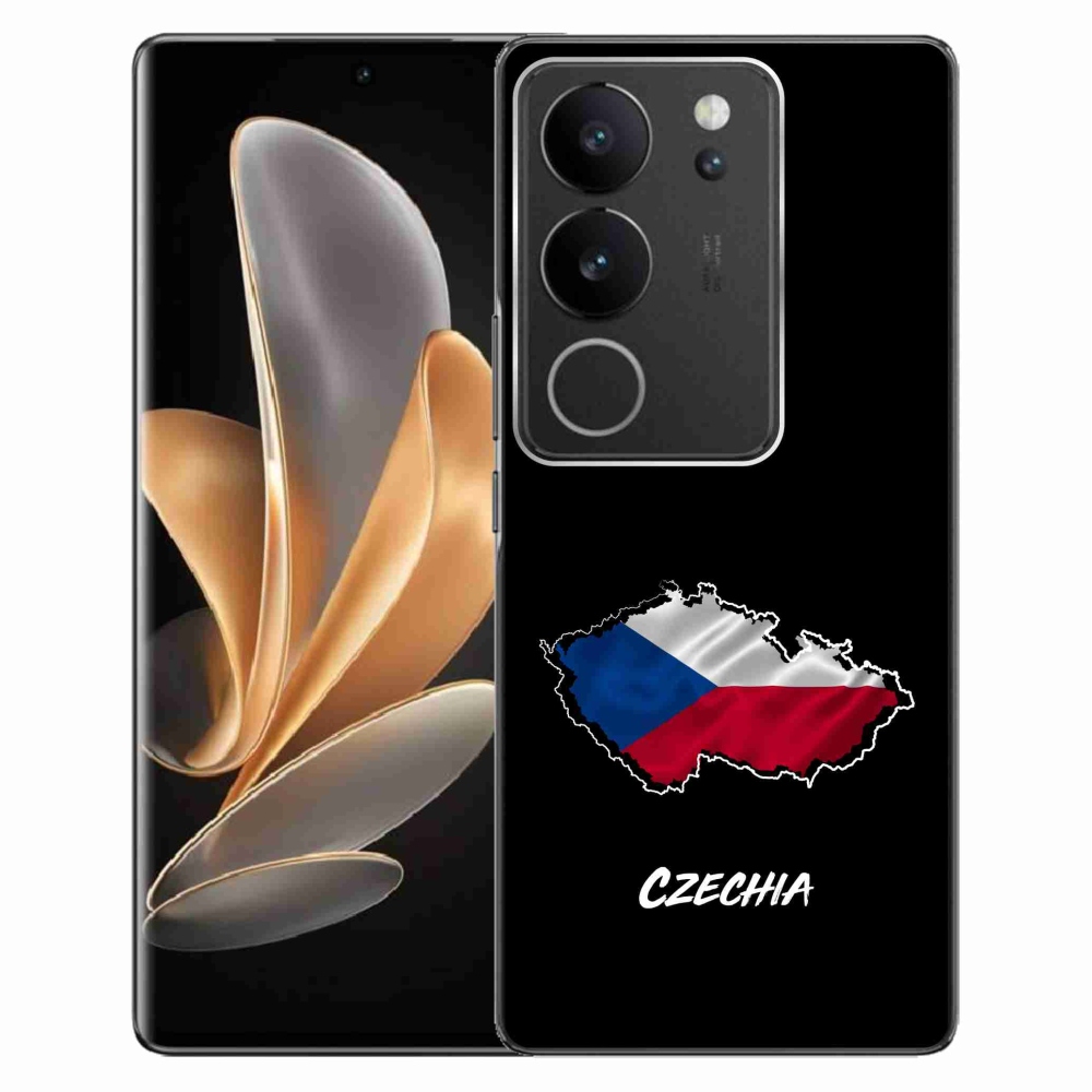 Gelový kryt mmCase na Vivo V29 5G - Czechia černé pozadí