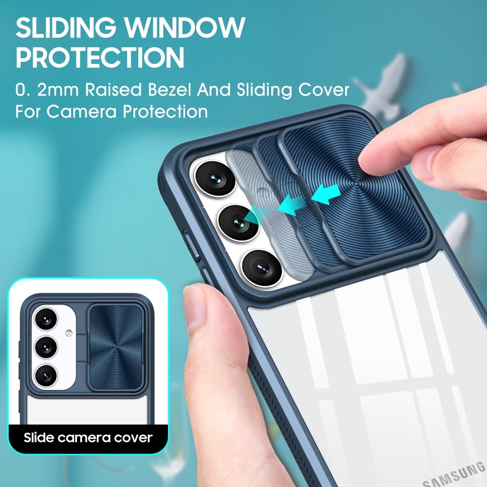 Backplate odolný kryt s krytkou fotoaparátu na Samsung Galaxy S25+ - modrý