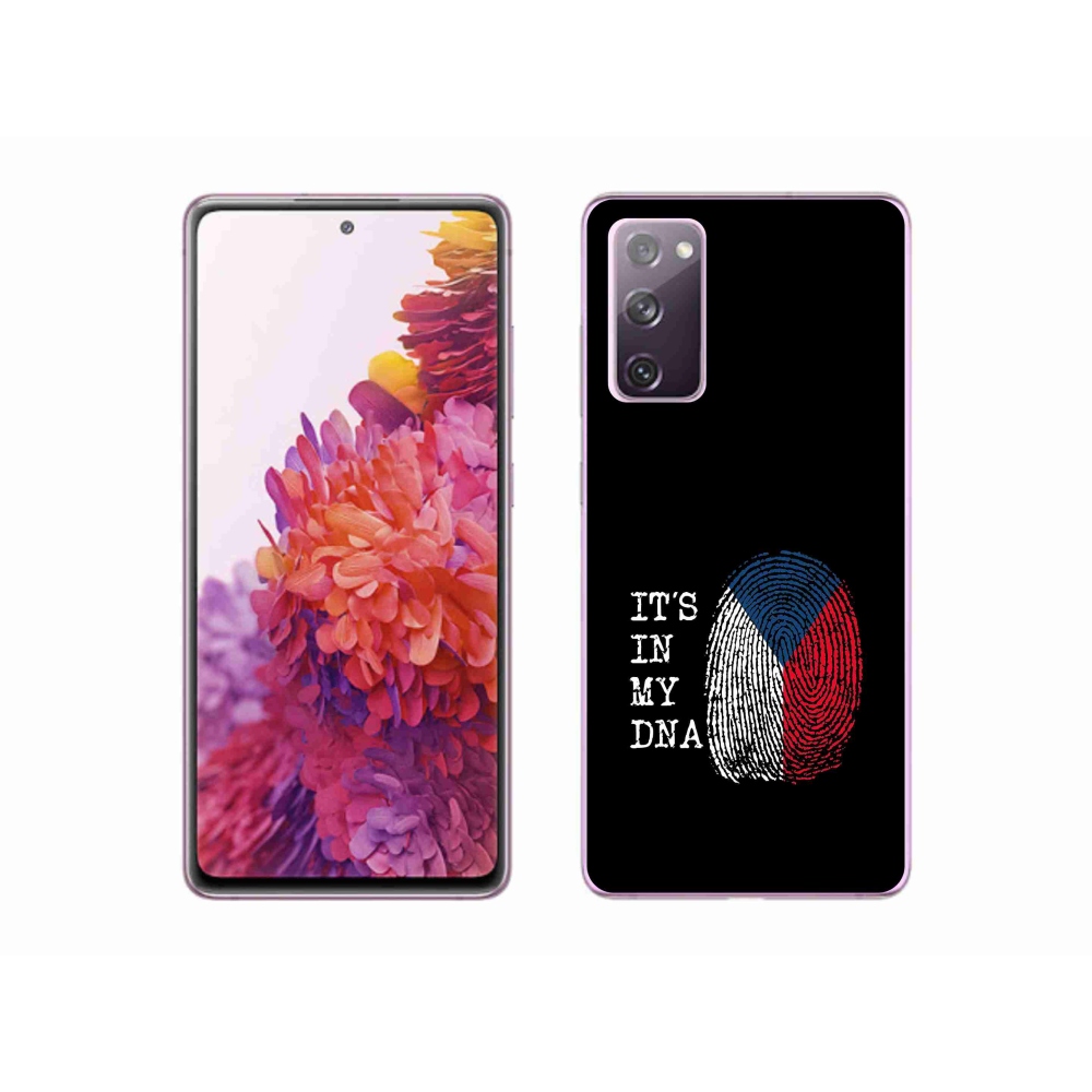 Gelový kryt mmCase na Samsung Galaxy S20 FE - vlajka otisk prstu černé pozadí