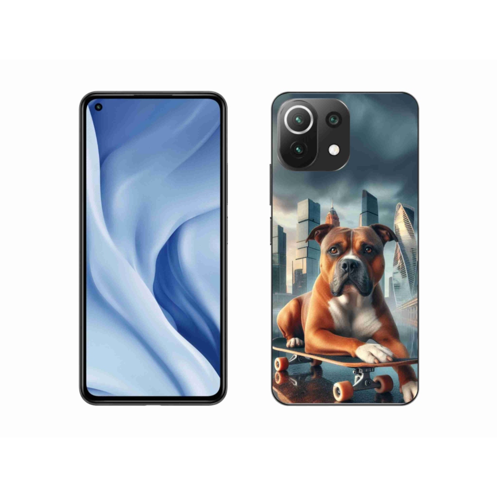 Gelový kryt mmCase na Xiaomi Mi 11 Lite 4G/5G - pes na skateboardu