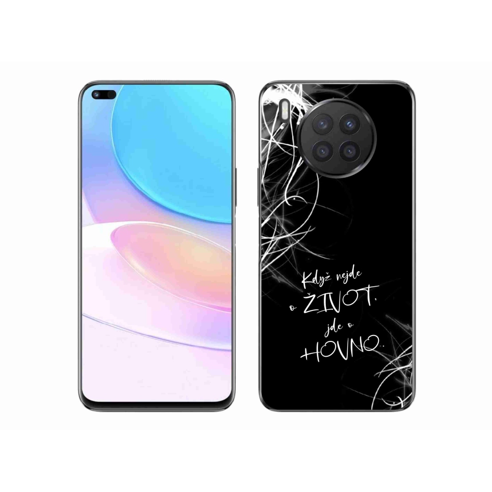 Gelový kryt mmCase na Huawei Nova 8i - vtipný text 16 černé pozadí