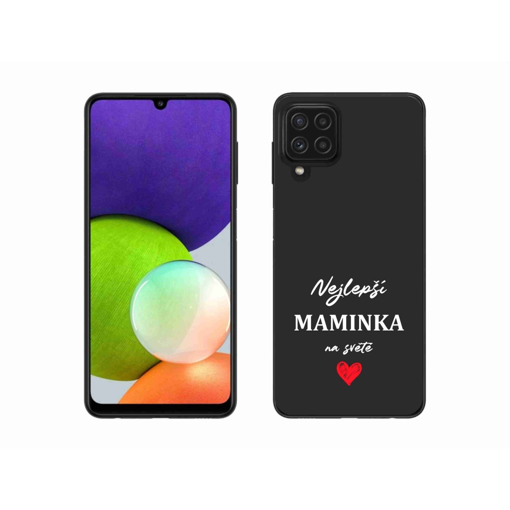 Gelový kryt mmCase na Samsung Galaxy A22 4G - nejlepší maminka 1 černé pozadí
